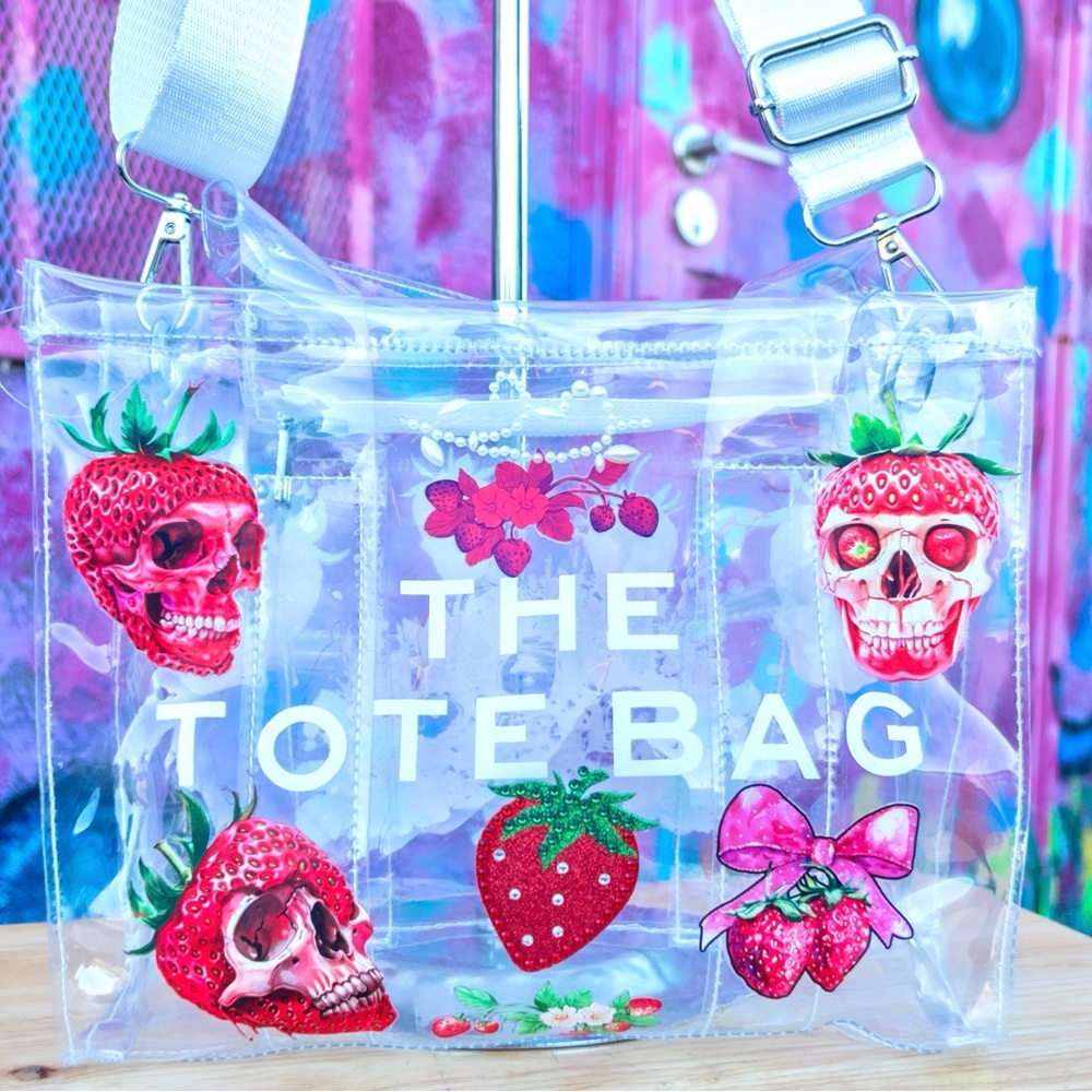 ‘THE LAST STRAW’ Clear Medium Tote Bag 10” | Handmade